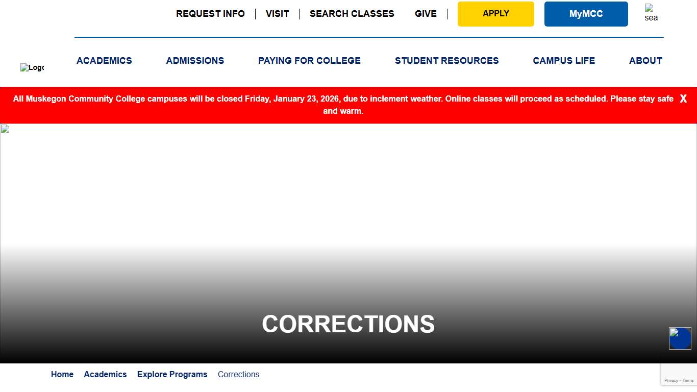 Corrections - Muskegon Community CollegeMuskegon Community College
